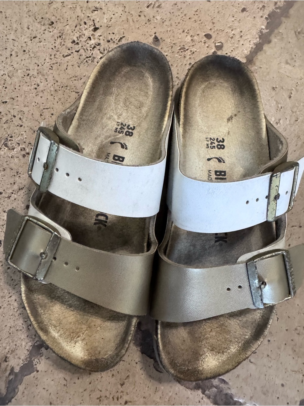 Birkenstock Arizona Split EU38 White/Gold MBK-